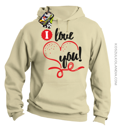 I LOVE YOU - RETRO - Bluza z kapturem