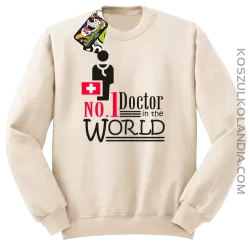 No1 Doctor in the world - Bluza męska standard bez kaptura beżowa 