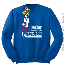 No1 Doctor in the world - Bluza męska standard bez kaptura niebieska 