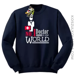 No1 Doctor in the world - Bluza męska standard bez kaptura granat
