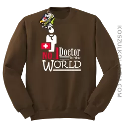 No1 Doctor in the world - Bluza męska standard bez kaptura brąz 