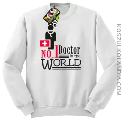 No1 Doctor in the world - Bluza męska standard bez kaptura biała 