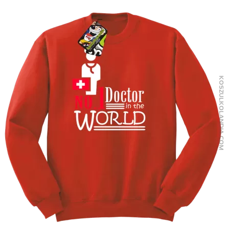 No1 Doctor in the world - Bluza męska standard bez kaptura czerwona 