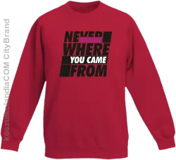 Never forget where you came from - Bluza dziecięca standard bez kaptura czerwona 