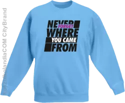 Never forget where you came from - Bluza dziecięca standard bez kaptura błękit 