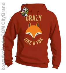 Crazy like a Fox - Bluza z kapturem pomarańczowa 