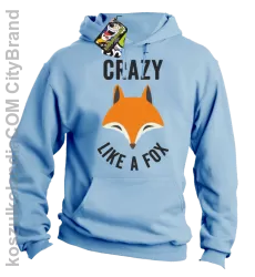 Crazy like a Fox - Bluza z kapturem błękitna 