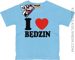 I love Będzin - dziecięca koszulka z nadrukiem - błękitny