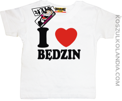 I love Będzin - dziecięca koszulka z nadrukiem - biały