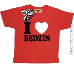 I love Będzin - dziecięca koszulka z nadrukiem - czerwony