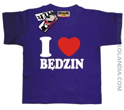 I love Będzin - dziecięca koszulka z nadrukiem - fioletowy