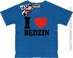 I love Będzin - dziecięca koszulka z nadrukiem - niebieski