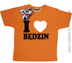 I love Będzin - dziecięca koszulka z nadrukiem - pomarańczowy
