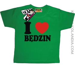 I love Będzin - dziecięca koszulka z nadrukiem - zielony