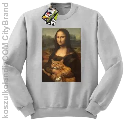 Mona Lisa z kotem - Bluza męska standard bez kaptura melanż 