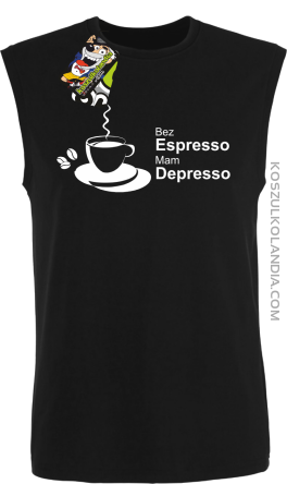 Bez Espresso Mam Depresso - Bezrękawnik męski czarny