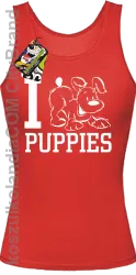 I love puppies - kocham szczeniaki - Top damski red