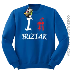 I LOVE Buziak -  Bluza STANDARD męska - Niebieski