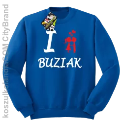 I LOVE Buziak -  Bluza STANDARD męska - Niebieski