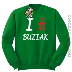 I LOVE Buziak -  Bluza STANDARD męska - Zielony