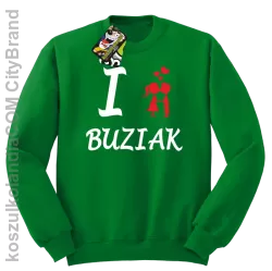 I LOVE Buziak -  Bluza STANDARD męska - Zielony