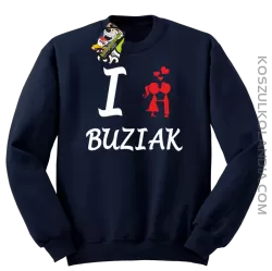 I LOVE Buziak -  Bluza STANDARD męska - Granatowy