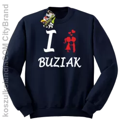 I LOVE Buziak -  Bluza STANDARD męska - Granatowy