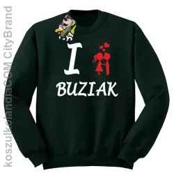 I LOVE Buziak -  Bluza STANDARD męska - Butelkowy