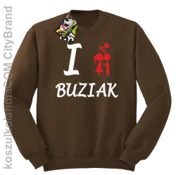 I LOVE Buziak -  Bluza STANDARD męska - Brązowy