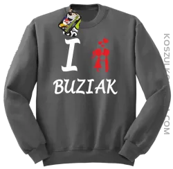 I LOVE Buziak -  Bluza STANDARD męska - Szary