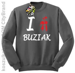 I LOVE Buziak -  Bluza STANDARD męska - Szary