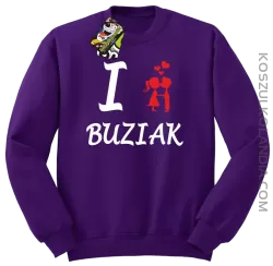 I LOVE Buziak -  Bluza STANDARD męska - Fioletowy