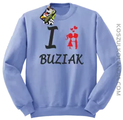 I LOVE Buziak -  Bluza STANDARD męska - Błękitny