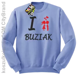 I LOVE Buziak -  Bluza STANDARD męska - Błękitny