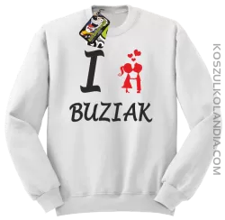 I LOVE Buziak -  Bluza STANDARD męska - Biały