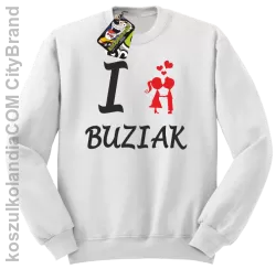 I LOVE Buziak -  Bluza STANDARD męska - Biały