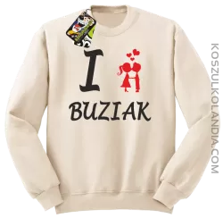 I LOVE Buziak -  Bluza STANDARD męska - Beżowy