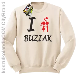 I LOVE Buziak -  Bluza STANDARD męska - Beżowy