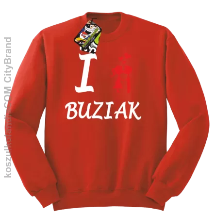 I LOVE Buziak -  Bluza STANDARD męska - Czerwony