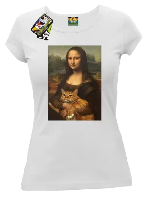 Mona Lisa za kotem - koszulka damska