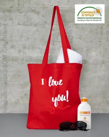 I LOVE YOU - RETRO - Torba na zakupy - Czerwony