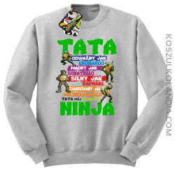 Tata Odważny jak Leonardo Żółwie NINJA Turtles - Bluza męska standard bez kaptura melanż 