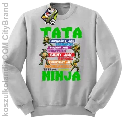 Tata Odważny jak Leonardo Żółwie NINJA Turtles - Bluza męska standard bez kaptura melanż 