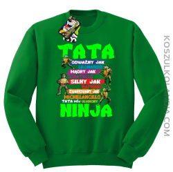 Tata Odważny jak Leonardo Żółwie NINJA Turtles - Bluza męska standard bez kaptura zielona 