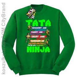 Tata Odważny jak Leonardo Żółwie NINJA Turtles - Bluza męska standard bez kaptura zielona 