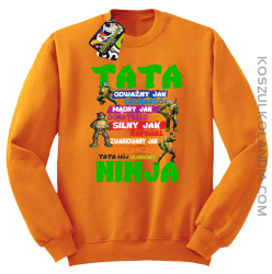 Tata Odważny jak Leonardo Żółwie NINJA Turtles - Bluza męska standard bez kaptura pomarańcz 