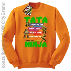 Tata Odważny jak Leonardo Żółwie NINJA Turtles - Bluza męska standard bez kaptura pomarańcz 