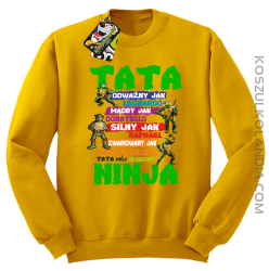 Tata Odważny jak Leonardo Żółwie NINJA Turtles - Bluza męska standard bez kaptura żółta 