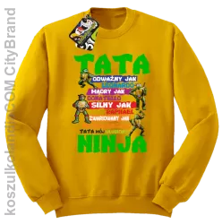 Tata Odważny jak Leonardo Żółwie NINJA Turtles - Bluza męska standard bez kaptura żółta 