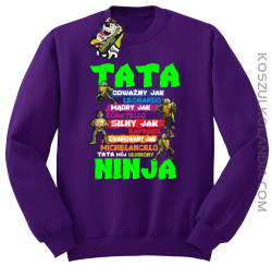 Tata Odważny jak Leonardo Żółwie NINJA Turtles - Bluza męska standard bez kaptura fiolet 
